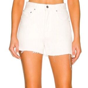 $160 GRLFRND Women White Jules Super High Rise Denim‎ Short Size 30 Button Fly